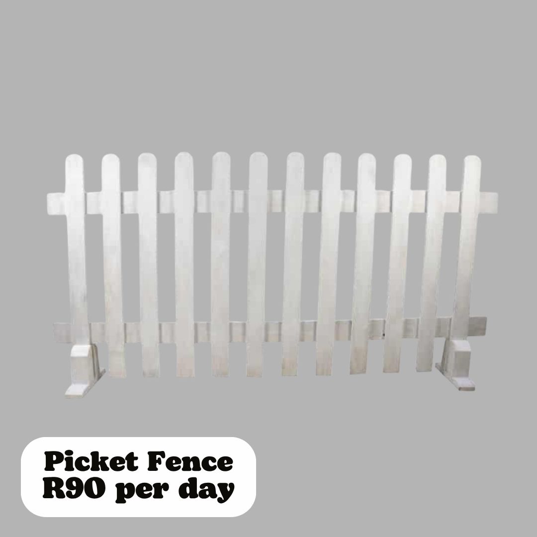 1.7m White Picket Fence (Hire)