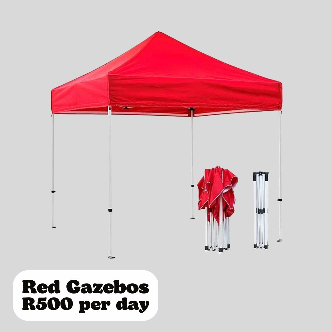 Gazebo Red (3mx3m) (Waterproof) (Hire)