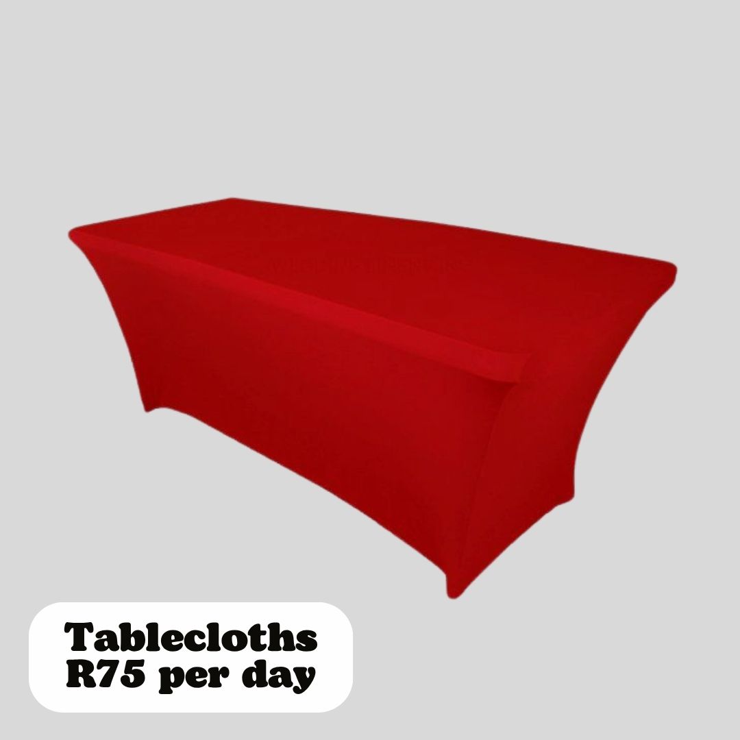 Tablecloth Red Stretch (Hire)